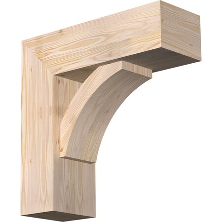 Ekena Millwork Thorton Block Smooth Bracket w/ Offset Brace, Douglas Fir, 7 1/2"W x 22"D x 22"H BKT0806X22X22THR05SDF